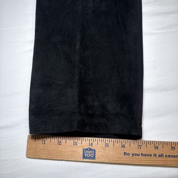 Revue Womens Sz 14 Black Suede 100% Leather Front Pants Stretch Straight Leg NWT - Picture 11 of 14